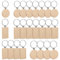 FOGAWA 24 Stück Schlüsselanhänger Holz Blanko DIY Holz Schlüsselanhänger Rund/Rechteck Wooden Keychain Schlüsselbund Rohlinge für DIY, Malerei, Basteln Dekoration Geschenke (Kreis + Rechteck)