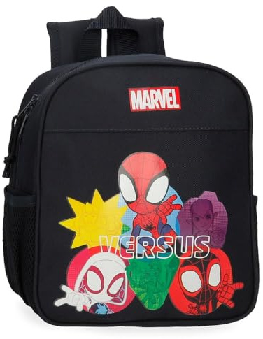 Disney Marvel Kinderrucksack aus Polyester, Seitentaschen, breite Träger, Tragegriff oben zum Aufhängen, mit Namensschild, Magic Fix System., Versus, Talla única, Rucksack 25