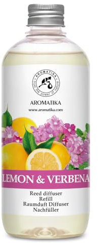 Raumduft Nachfüllflasche Zitrone & Verbene 500ml - Intensiv & Langanhaltend Natürliche Raumdüfte - Fur Raum - Küche - Baden - Spa - Zitrusduft - Aromatherapie - Reed Diffuseur Refill Lemon & Verbena