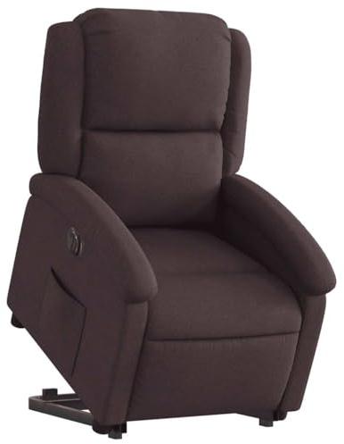 vidaXL Relaxsessel mit Aufstehhilfe Elektrisch Dunkelbraun Stoff