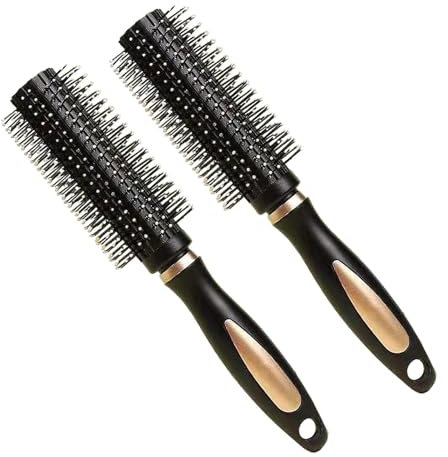 NVTEGR 2 Pcs Round Hair Brush, Round Brush, Curling Brush, Hair Brush Round Hair Styling Tools Creating and Smoothing Curly or Wavy Hair Brush Hair Dryer Brush Hair Styling Appliances