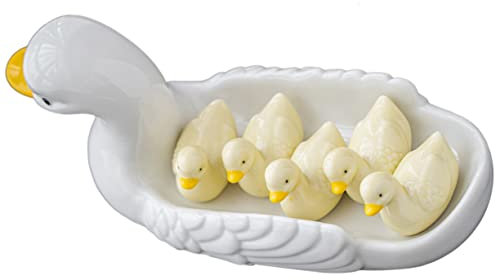 Garneck 1 Satz Behälter für Essstäbchen tiermotive küchenarmatur essstäbchenhalter küche zubehör bastelzeug Entenfamilienfiguren Schmuck Tablett Keramik Handwerk dekor Cartoon-Tierstatuen