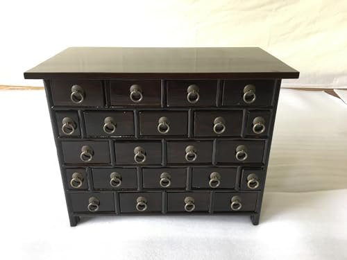Kunibert Antiker Apothekerschrank Aktenschrank Büroschrank Apotheke Schrank Sideboard Kommode Kommodenschrank Sideboardschrank mit 22 Schubladen Breite50xHöhe27cm