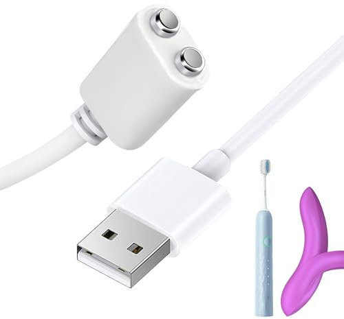 Greacesrio Caricatore Magnetico Universale da 7 mm, Cavo di Ricarica Magnetico USB DC Cavo di Ricambio, Cavo USB di Ricarica Universale a 2 pin per Pulizia Massaggiatori e Altro