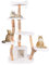 GYMAX 168cm Arbre à Chat 6 Niveaux, Tour pour Chat avec Tronc en Bois Massif, Condo Rembourré, Perchoirs, Corde à Gratter, Plate-Formes d'escalade, Centre d'Activités pour Chat d'Intérieur