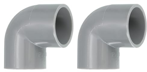 QUARKZMAN 25mm 2 Stück PVC 90 Grad Winkel Rohrverbinder, Reduzierverbinder Reduzierstück Rohrverschraubung Rohrkupplung Adapter für Garten Bauernhof Bewässerung Wasserrohr Armaturen, Grau