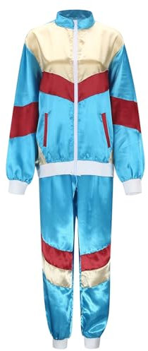 TYUIOP kostüm Herren 80er und 70er Jahre sportbekleidung Jacke Hose Hosen Set festlicher Jumpsuit Damen Silvester karnevalskostüme kuschelig Outfit