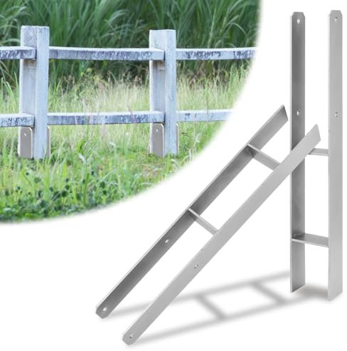 Vigevee H-Pfostenanker 2 Stück H-anker Pfostenträger Bodenanker für Pfosten H-Pfostenschuh für Zaun und Gewächshaus Pfosten Vierkantholzpfosten(91x600mm)