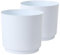 Tymar Lot de 2 cache-pots de fleurs en plastique - Blanc - Diamètre : 35 cm