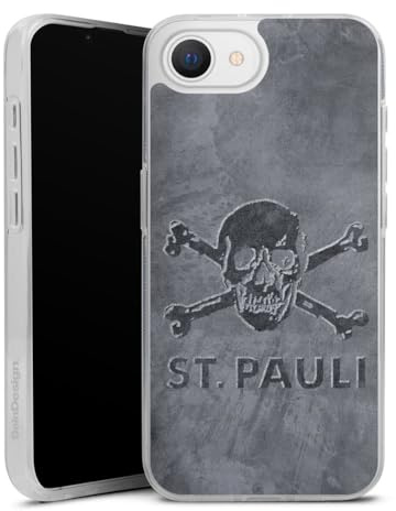Silikon Hülle kompatibel mit Apple iPhone 16 e Case transparent Handyhülle FC St. Pauli Logo Beton