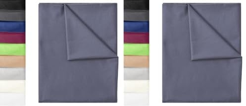 GREEN MARK Textilien Klassische Bettlaken | Betttuch | Laken | Leintuch | Haustuch 100% Baumwolle ohne Gummizug vielen Größen und Farben Größe: 150x250 cm, anthrazit (Packung mit 2)