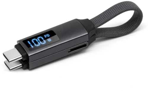 SAMERIO Keyring Charger USB C iOS 3 in 1 Ladekabel, magnetisch, faltbar, tragbar, Travel Data Transfer Cord 100 W PD Fast Keychain Kabel (Grau)
