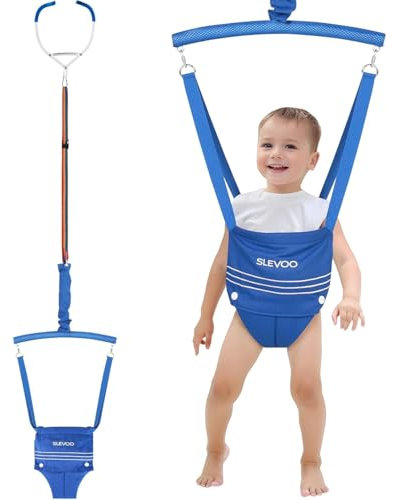 Slevoo Baby Door Jumpers, Oxford Cloth Baby Door Bouncer for 6-12 Months, Secure Clamp and Adjustable Strap Included (Blue)