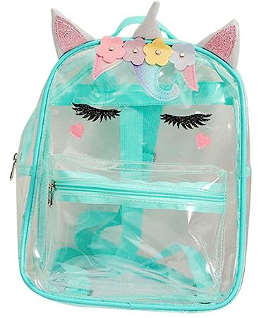 Holibanna Zaino Unicorno Trasparente Per Bambina Zaino Cartone Animato in Plastica Resistente Leggero e Decorativo Per Scuola e Viaggi Zainetto Adorabile Per Ragazze e Ragazzo Ragazza Idea r