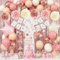 Jobkoo Pink Birthday Decorations for Women, Boho Dusty Pink Rose Gold Blush Beige Latex Balloons Happy Birthday Banner Foil Fringe Curtain Tissue Paper Pompom for Woman Girls Party Decoration Supplies