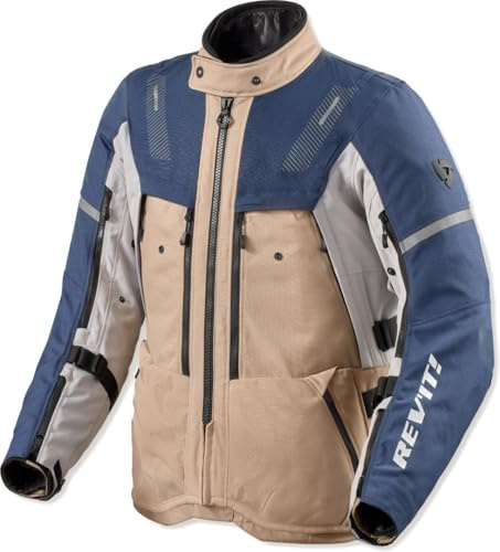 Revit Sand 5 H2O wasserdichte Motorrad Textiljacke, blau/beige, L
