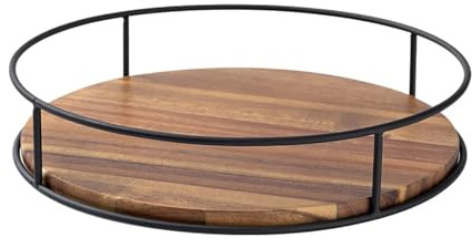 Plateau Rotatif En Bois For Épices, Meuble De Garde-manger, Plateau Tournant Avec Base, Bac De Rangement, Organisateur De Cuisine For Assaisonnements, Rangement De Cosmétiques