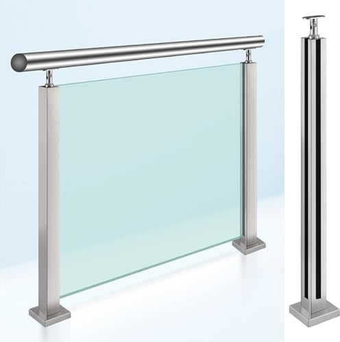Ringhiera Vetro Scale Interne Esterni Balcone Terrazza Del Pannello Con Slot, Corridoio Loft Villa Per Corridoio Ingresso Terrazza 1 Pcs(Right-angle,105cm)