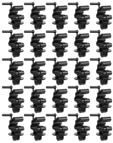 Yctze Schwarzer Elektrozaun-Isolator, 25 Stück, Pfostenisolatoren, Elektrozaun-Pinlock-Isolator, Drahthalteklammern, Bauernhof- und Gartenzäune, Arm, Holzpfostenisolator, Rasen & Garten/Bauernhof &