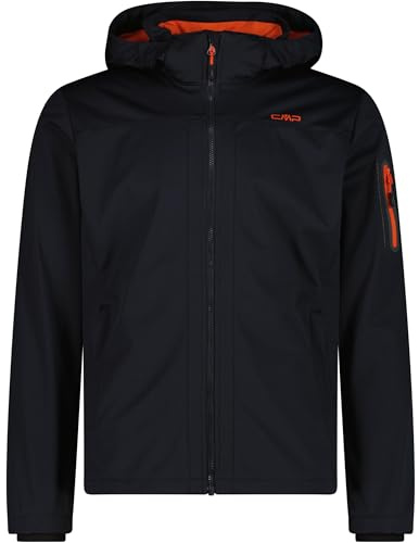 CMP Softshelljacke Melange mit Kapuze | Schutz vor Nässe, Schutz vor Wind, leichtes Tragegefühl, klein verstaubar