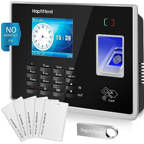 Zeiterfassung für kleinbetriebe Deutsche Ausgabe, Stechuhr zeiterfassung Mitarbeiter mit 15 RFID, 0 monatliche Gebühren Fingerabdruck stempeluhr arbeitszeiterfassung stempeluhr