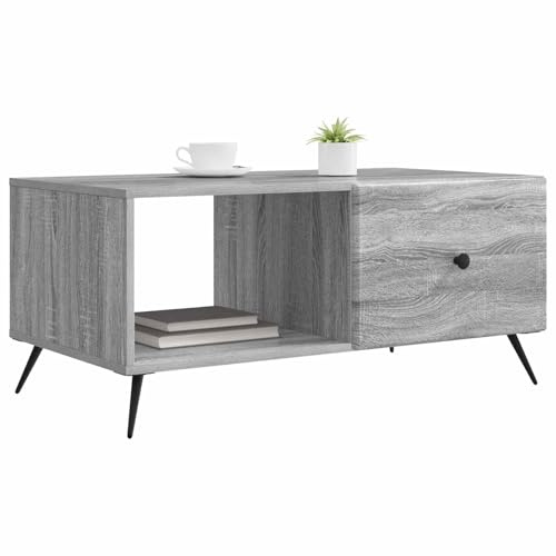vidaXL Couchtisch Graues Sonoma 90 x 50 x 40 cm Holzwerkstoff, Wohnzimmer, rechteckiger Couchtisch, Elegantes Design, viel Stauraum, moderner Stil, klassisches Möbelstück