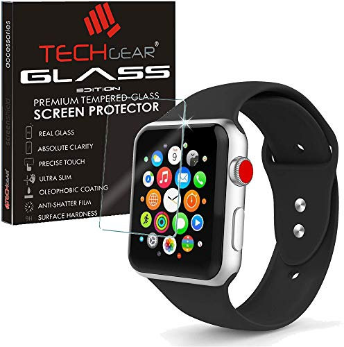 TECHGEAR VERRE Original, Protecteur d'Écran en Verre Trempé Compatible pour Montre Apple, Watch 38mm, Watch Sport, Watch Edition [Séries 2 & Séries 1]