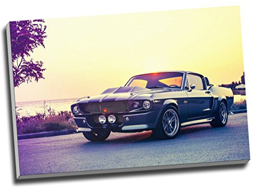 Kunstdruck auf Leinwand „Klassischer Ford Mustang GT500“, Wandkunst, großes A1-Format, 76,2 x 50,8 cm