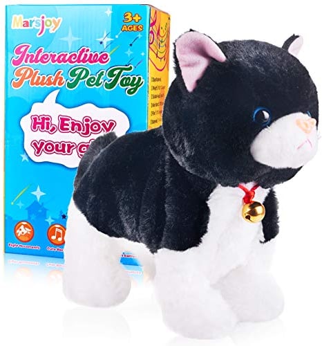 Interaktives Plüsch-Roboter, Katze, Plüsch, Roboter, Spielzeug, Barking Meow Kätzchen, Berührungskontrolle, elektronisches Katzen-Haustier, Katzen-Spielzeug, H: 20.3 cm, B: 12.7 cm.