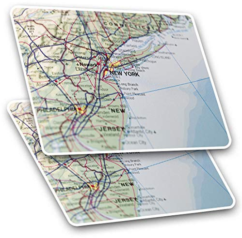 Rechteckige Aufkleber, 10 cm, New York Map America USA NYC, lustige Aufkleber für Laptops, Tablets, Gepäck, Scrapbooking, Kühlschränke, #8238