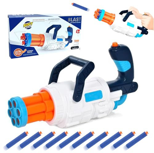 Koolbitz Soft Nerf Bullet Toy Shotgun for Kids with Rotating Barrel and 10 Foam Elite Nerf Target Darts Fun Activity Safe Shooting Playset for Boys and Girls, Foam Ammunition Blaster for Ages 8+