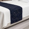 Ambesonne Navy Blue Bed Runner, Abstract Hand Drawn Interpretation of Narcissus Rose Daffodil Peony Flower, Decorative Accent Bedding Scarf for Hotels Homes and Guestrooms, Queen, Indigo Brown