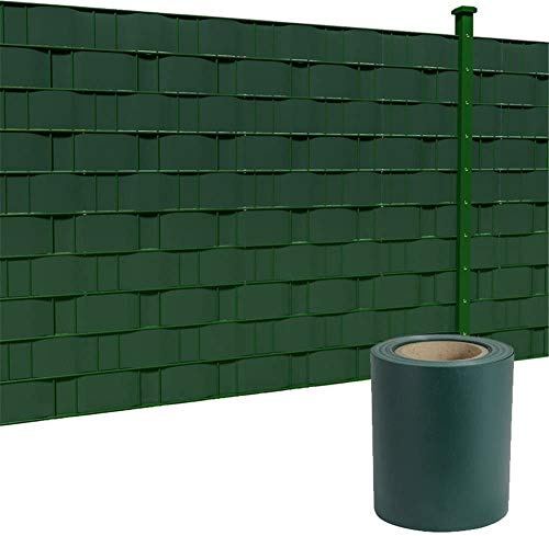 LZQ Bandes brise-vue en PVC extra épaisses, opaques, double fil avec 30 clips de fixation pour clôture de jardin ou balcon, 65 m x 19 cm, Vert