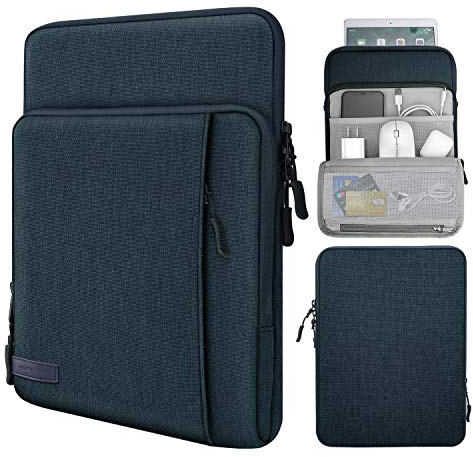 MoKo 9-11 Inch Tablet Sleeve Bag Carrying Case with Storage Pockets Fits New 11-inch iPad Pro M4/iPad Air M2 2024, iPad Air 5/4 10.9, iPad Pro 11, iPad 10/9/8th 10.9/10.2, Tab S8/S9 11, Indigo
