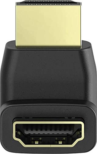 Hama Adaptateur d’Angle HDM Haute Vitesse (Connecteur HDMI Angle Droit 90°, Plaqués Or, Compatible HD, Prise HDMI mâle vers Femelle) Noir