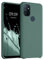kwmobile Hülle kompatibel mit OnePlus Nord N100 Hülle - Silikon Handy Case - Handyhülle weiche Oberfläche - kabelloses Laden - Tannengrün