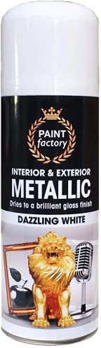 Classic Signature - 1 x Metallic Dazzling White Spray Paint 200ml - Multi-Purpose Use, Spray for Metal and Wooden Furniture, Ornaments, Decorative Items and Much More for Interior & Exterior