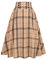 IDEALSANXUN Karierter Rock für Damen, hohe Taille, plissiert, Midirock, khaki, Klein