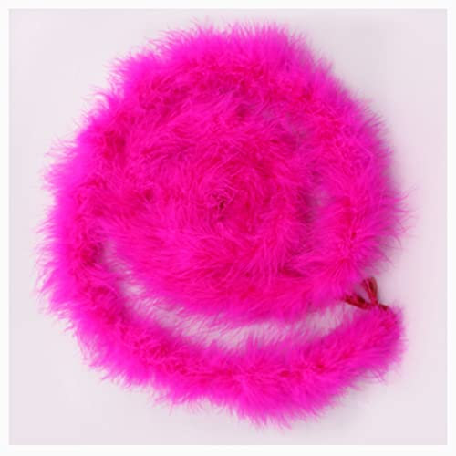 Egurs Federboa 200cm Flauschige Girlande Feder-Girlande für Nähen Kunsthandwerk Dekoration Handgefertigte Party Girlande Dekoration Kostüm-Zubehör Rose Rot