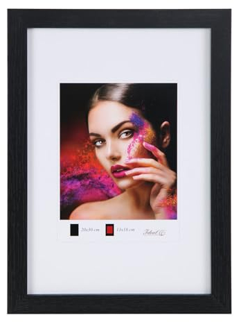 IDEAL TREND Holz Bilderrahmen Lifestyle Plexi Foto Rahmen Collage Wanddeko Poster HR-25: Farbe: Schwarz | Format: 50x70