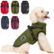 Aimydog Hundemantel Winter, Wärme Hundejacke Mit Brustgurt Gurt Winddichte mit bauchschutz, Haustier Outdoor Reflektierend Hundeweste mit Fleece Gefütterte für Kleine (Grün, M)