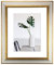 myposterframe Bilderrahmen Echtholz 60 x 120 cm Dysnomia – Edler Barockrahmen für Bilder, Photos & Gemälde – Hoch- & Querformat möglich – Weiß Gold
