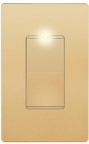LIDER Lighted Decorator Switch, Frameless Paddle Light Switch, 15A