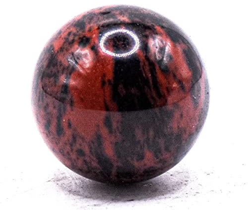 25 mm schwarze braune Mahagoni-Obsidian-Kugel, poliert, natürliches vulkanisches Glas, Edelstein, Kristall, Mineral, Deko-Kugel, Mexiko (1 Stück)