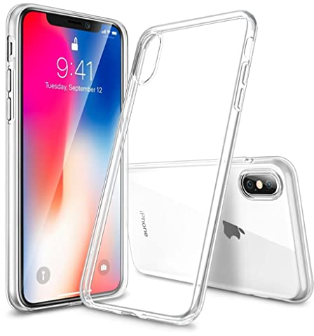 Oprimio Kristallklar Hülle für iPhone X/XS [Silikon Hülle] [%100 Durchsichtig] [Deutsche Material] [Ultra Dünn] Klar Handyhülle für Apple iPhone X und iPhone XS