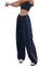 Imuedaen Track Pants Damen Parachute Pants Y2k Hosen Baggy Cargohose Weites Bein Track Pants Vintage Baggy Hosen für Frauen Streetwear Elastische Taille Freizeithose Pants (A Marine, L)