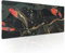 Black Red Japanese Gaming Mouse Pad XL Koi Fish Art Gold Texture Anime Extended Big Large Desk Mat Non-Slip Rubber Base Stitched Edge Long Keyboard Mousepad for PC Computer Laptop,31.5×11.8 Inches