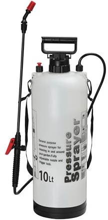 My Garden 10 Litre Sprayer Pump - Weed Killer Pressure Sprayer Pump Action - High Pressure Long Reach Sprayers - Ideal For Spraying Water Fertiliser Herbicides Pesticides Preservative & Detergent