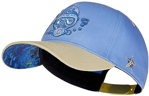 Cadency® Snapback Caps Herren und Damen, Einzigartig, Individuelle Themen Caps, Basecap gerader Schirm, Baseball Kappe, Damen, Unisex, Größenverstellbar, Diver, Tauchercap, Blau