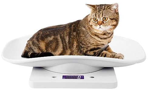 Heaveant Digitale Haustierwaage, 10 Kg/1 G elektronische LCD-Waage für kleine Tiere, 4 Gewichtungsmodi (oz/ml/lb/g) für Haustiere und Küche